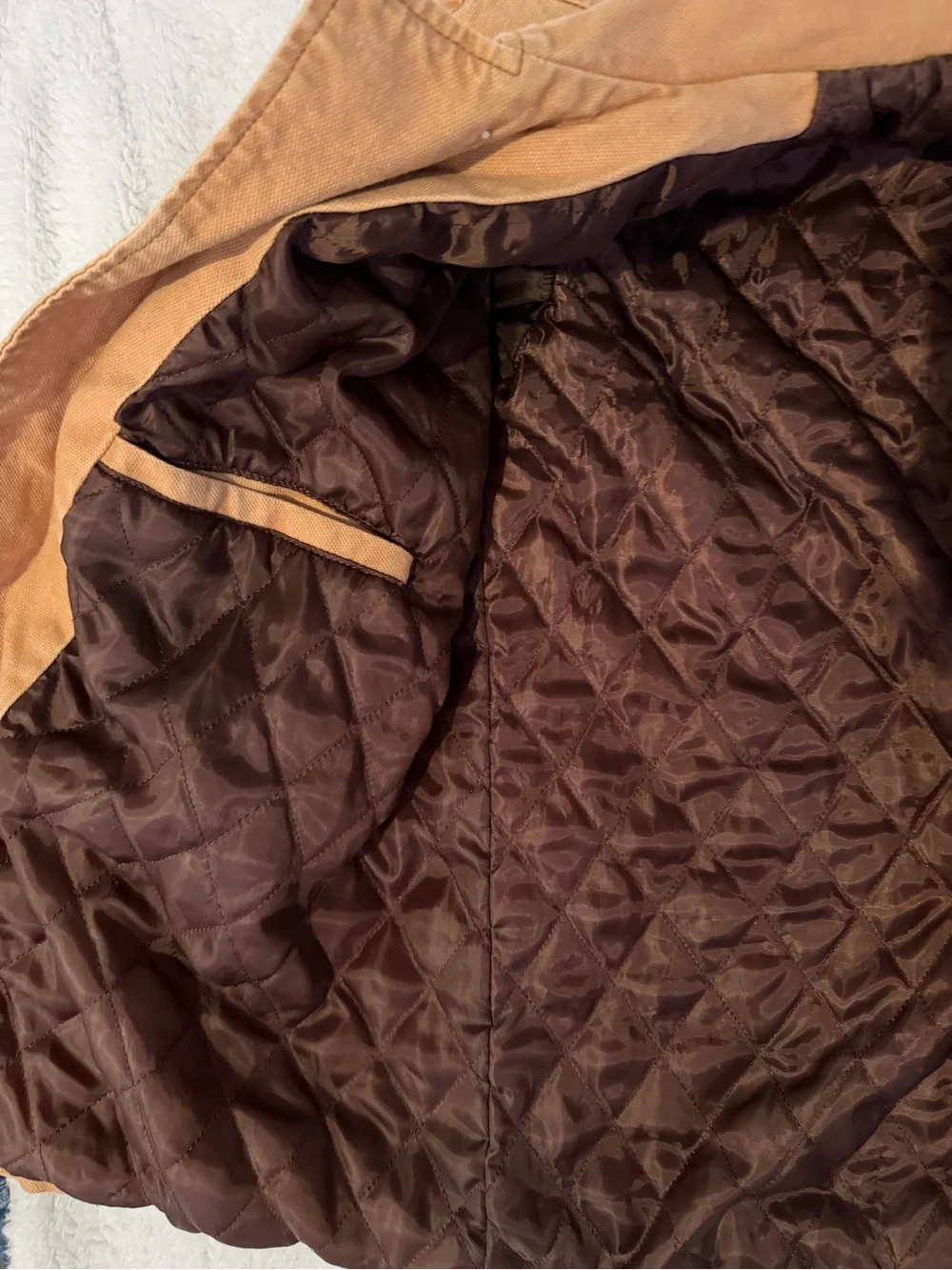 Men's Tan Workwear Jacket with Quilted Lining - Picture 2 of 7